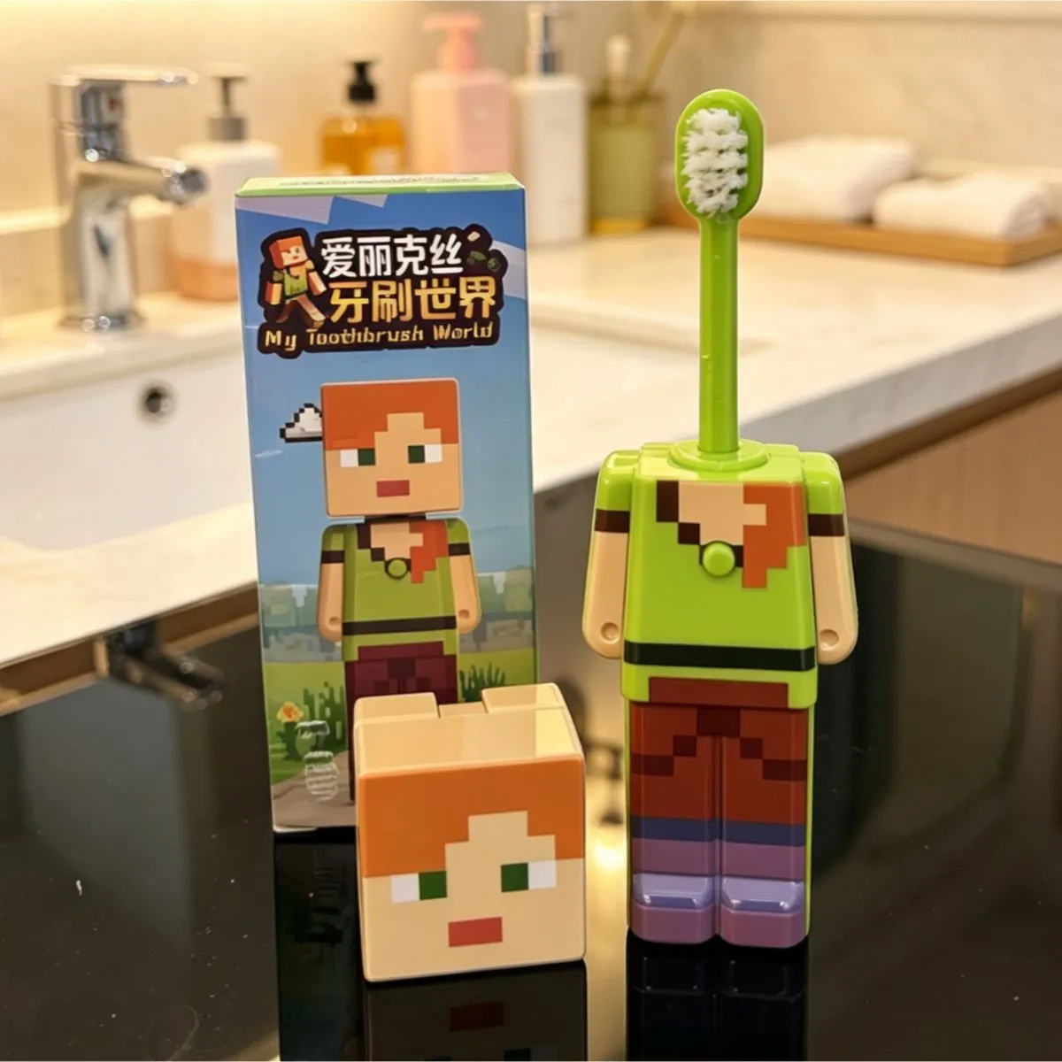 My Toothbrush World Kids Cartoon Telescopic Toothbrush – Extendable Soft Bristle Toothbrush for Children, Fun Pop-Up Design for Toddlers